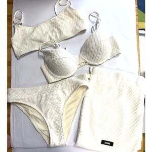 TRIANGL 4 Piece White Bikini Bundle Sz Small